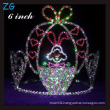 Cute Colored rhinestone rabbit tiara, wholesale customized crowns kids pageant crowns